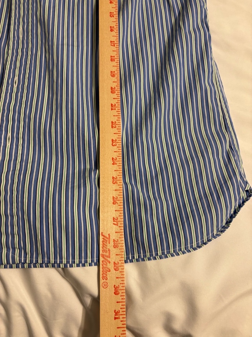 Ralph Lauren Custom Fit Blue Striped Button Down Shirt XL - Picture 4 of 8